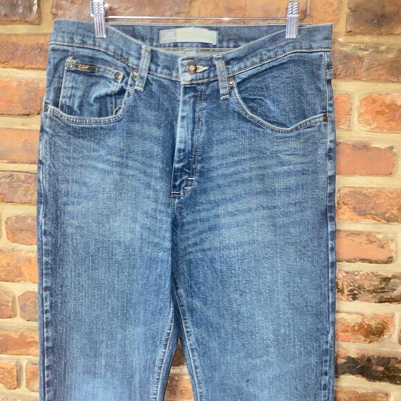 Lee Dark Wash Blue Denim Relaxed Straight Leg Jeans Men's Size 32x31 - Picture 2 of 8